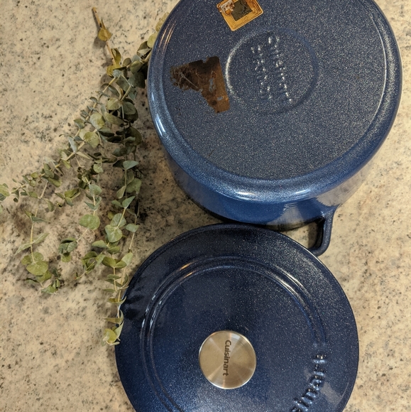 SOLD Cuisinart 3qt Dutch Oven Metallic Blue - Picture 3 of 6